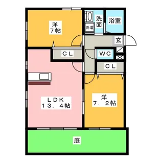 ロックカーサやましょう北汐見館【1階】の間取り