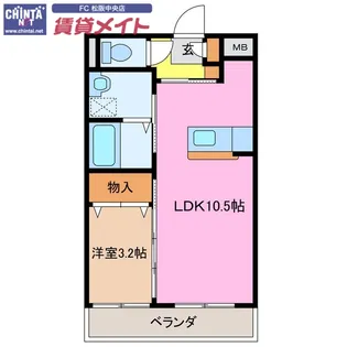 アンジュー【2階】の間取り
