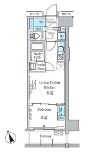 パークアクシス浅草レジデンス【5階】の間取り