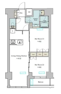 Brillia ist 池尻大橋 ブリリアイスト池尻大橋【6階】の間取り