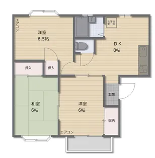ユニバーサルカワナ【1階】の間取り