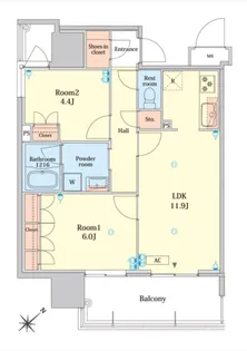 RJRプレシア大橋駅前【7階】の間取り