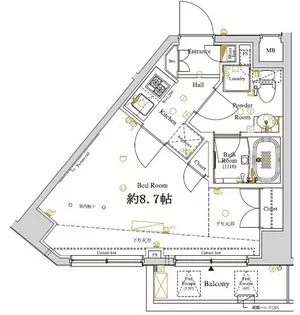 ディアレイシャス東京ベイ潮見【3階】の間取り
