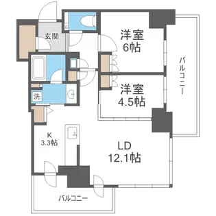 ザ・札幌タワーズ ウエストタワー【16階】の間取り
