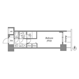 スプランディッド淀屋橋DUE【9階】の間取り