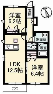 グランブーケ B棟【1階】の間取り