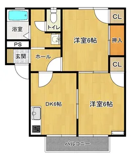 レーベンドルチェA【1階】の間取り