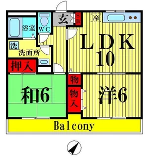 NSハイツB【1階】の間取り