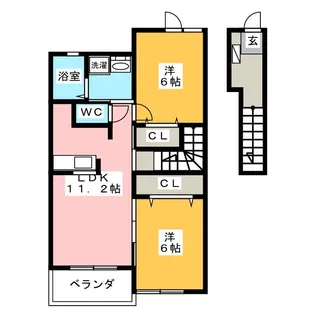 ヌーベルバーグII A【2階】の間取り
