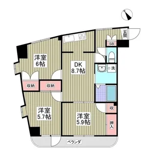 East Wing【3階】の間取り
