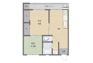 門之内マンション【1階】の間取り