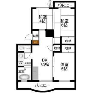 宮ノ脇マンション【4階】の間取り
