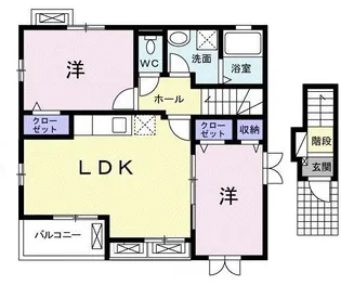 サウスエムB【2階】の間取り