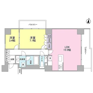 プレディアスタイル池上南EAST【5階】の間取り