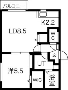 ボヌール豊平【4階】の間取り