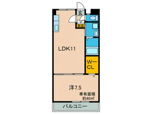 ウエストキュ-ブ【4階】の間取り