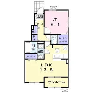 ウィズ ウミ【1階】の間取り