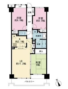 コスモ港南丸山台【1階】の間取り
