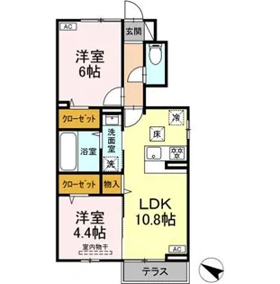 グランリジエール【1階】の間取り