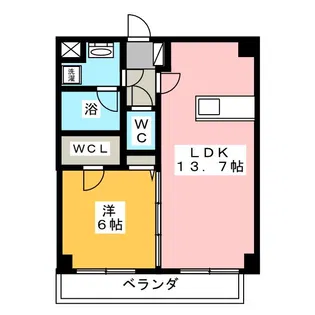 グリシーヌ栄【2階】の間取り