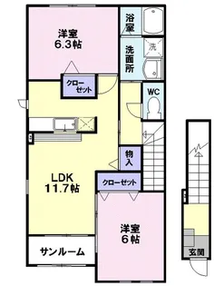 セレーノ尾花沢I【2階】の間取り