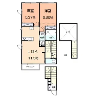 ボンヌフルールII【2階】の間取り
