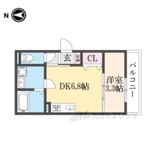 パークス山科【2階】の間取り