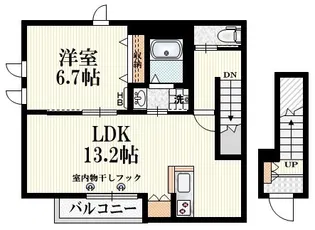 Patio 山中 北棟【2階】の間取り