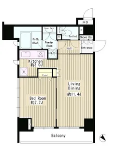 パークルージュ赤坂檜町【11階】の間取り