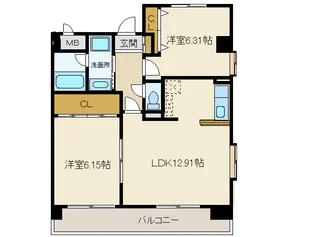 ファロス東住長町南【2階】の間取り