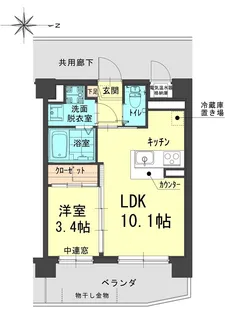 パレスコンフォート大和町【5階】の間取り