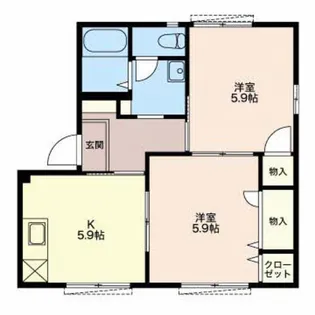 フレグランスMakino弐番館【1階】の間取り