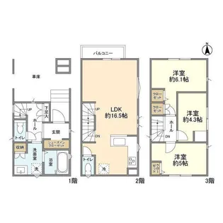 埼玉県川口市南鳩ヶ谷6【一戸建】の間取り