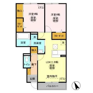 ウィット 水戸【1階】の間取り