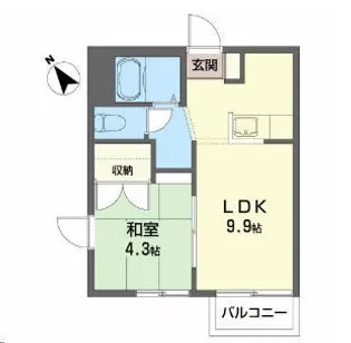 パークサイド古城B【2階】の間取り