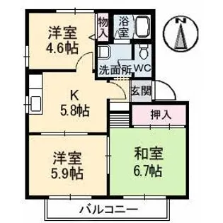 ベルエア【2階】の間取り
