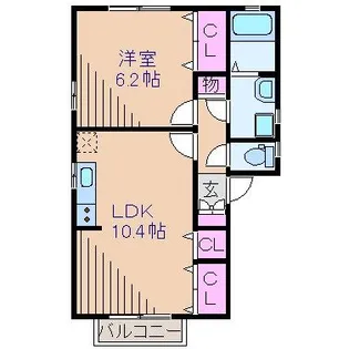 ハッピーヒルズ【2階】の間取り