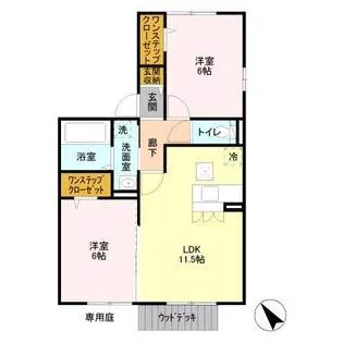 サニーハウス B棟【1階】の間取り