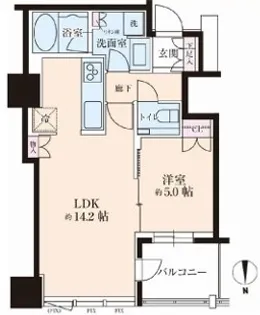 クラッシィタワー淀屋橋【22階】の間取り