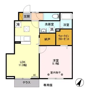 ハーベスト・ガーデン A【1階】の間取り