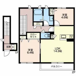 ラ・ヴィータ堀川本郷A・B棟【2階】の間取り