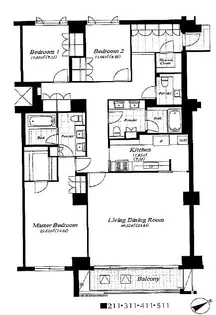 麻布第一マンションズ【2階】の間取り