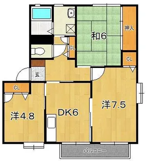 コーポ豊明A【1階】の間取り