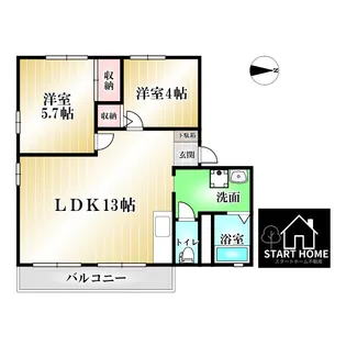 フレグランスこかわA【1階】の間取り