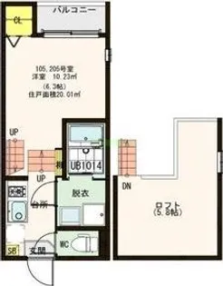 ハーモニーテラス福住町【1階】の間取り