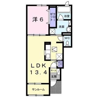 イーストシュラインII【1階】の間取り