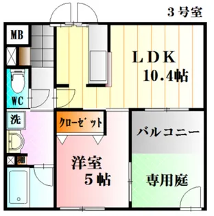 プランドール中筋【1階】の間取り