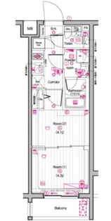 ザプレミアムキューブG東中野【3階】の間取り