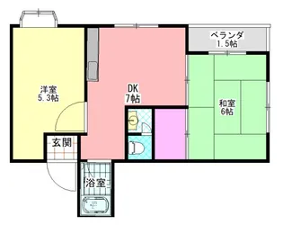 ホワイトシティ平野【5階】の間取り