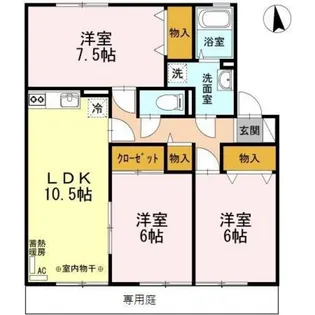 エルフタウン吉久 B【1階】の間取り